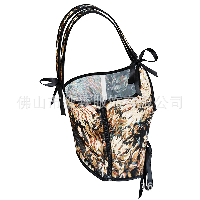 Pintura al óleo de Monet francés Feng Shui Moju correa para el hombro ropa exterior para moldear el cuerpo top estilo de comercio exterior