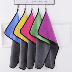 Dual-sided Two-color Wash Car Towel Coral Fleece Thick Car Wiping Towel Water-absorbent Car Towel Hand Towel scouring pad