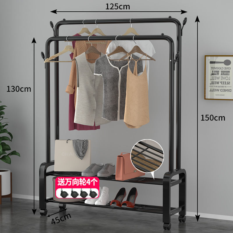 더블 폴 더블-125cm-black + 전송 휠