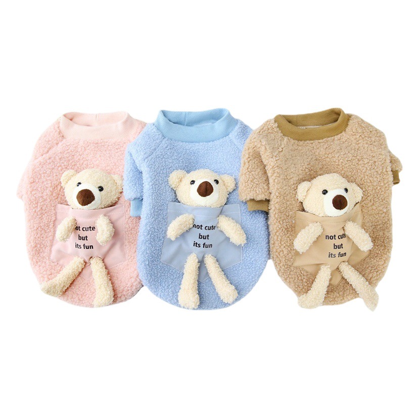 Ropa para mascotas ropa para perros Otoño e Invierno Nueva ropa para mascotas Teddy abrigo de terciopelo de dos patas 21 espalda oso abrigo de terciopelo