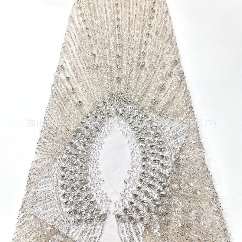 Centro hueco ojo de caballo diamante tela de malla de alta calidad brindis de novia alfombra roja tela de vestido delgada