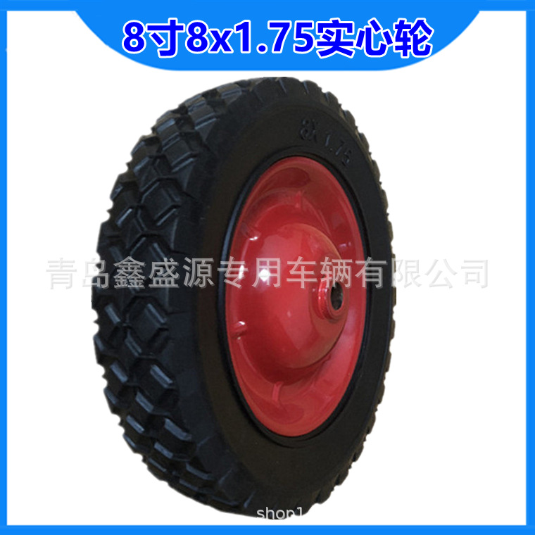 8寸牛津折叠布兜车实心轮8x1.75 货物架搬运家具钢琴橡胶轮200mm