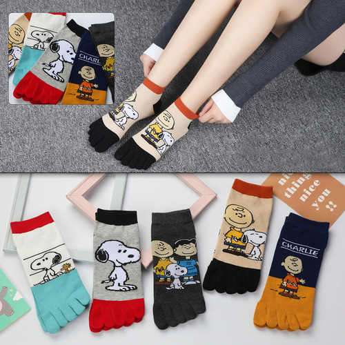 Summer women's toe socks with split toes Xinjiang cotton factory direct sales cotton socks color matching socks spring and summer thin cotton socks