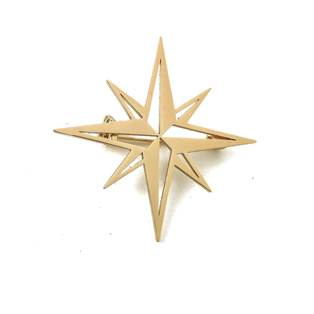 Spilla stella a otto punte elegante per donna design minimal_voghion.com