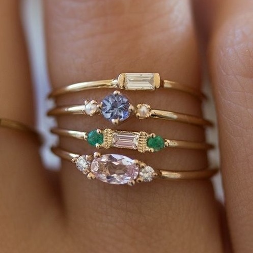 13g Weight Rings Classification 11, 5, 6 Ring Size 1 Set Quantity Casual, Street Occasion Alloy Material Geometric Pattern All Seasons Season Women's Gender Plating Design Classic Style Style 1 Set Classic Style Geometric Alloy Plating Women's Rings 18