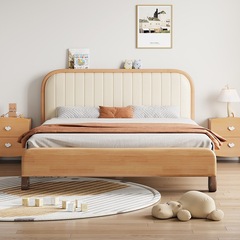 全實木兒童床1.2米櫸木蠟油男孩女孩公主單人床軟包小戶型1.35米