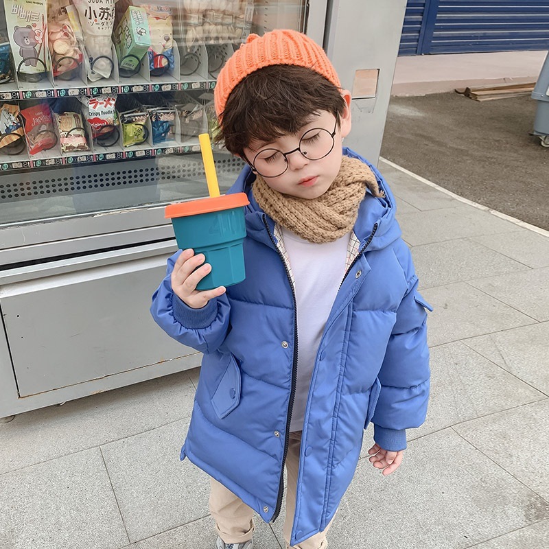 2024 nuevos niños abajo Chaqueta de algodón acolchado de los hombres de longitud media de las mujeres anti-temporada de invierno estilo coreano Chaqueta de algodón acolchado abrigo engrosado