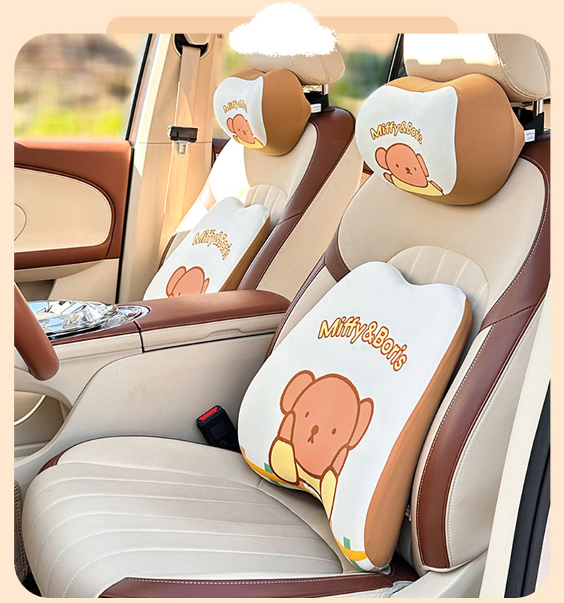 Car Waist Genuine Mifi Memory Foam Comfortable Car Seat Pillow Summer Cute Cartoon Car Pillow