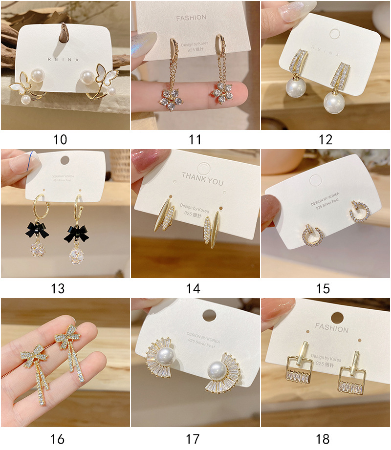 Fashion Heart Shape Bow Knot Copper Inlay Artificial Pearls Zircon Earrings 1 Pair