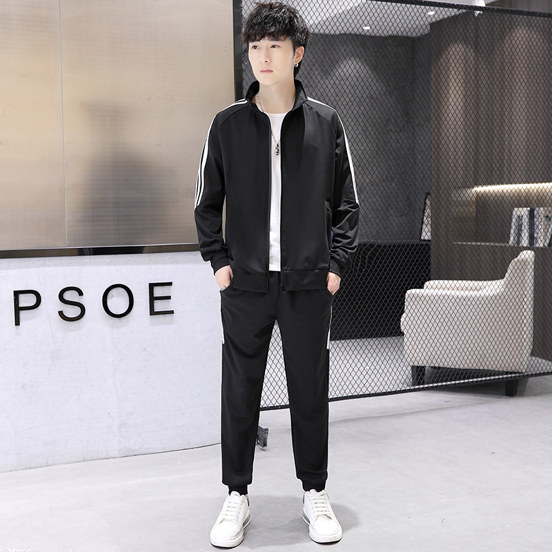 Primavera y otoño traje casual de los hombres moda coreana pantalones de abrigo de moda traje deportivo de dos piezas de moda al por mayor