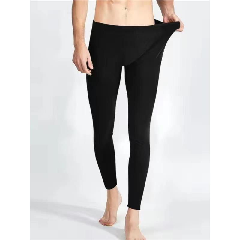 Men's thermal double-sided fleece trousers, fleece-lined leggings, seamless inner lining for autumn and winter.