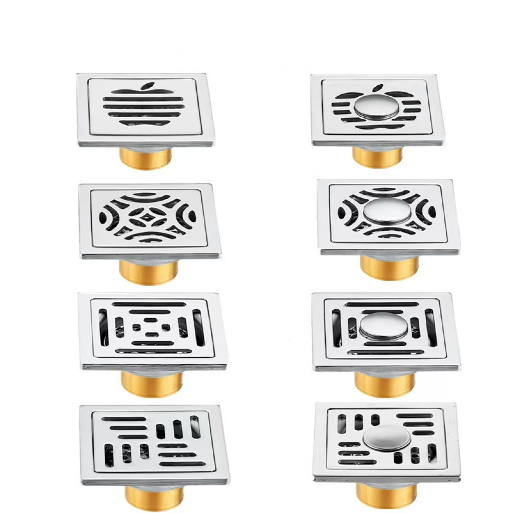 Acero inoxidable 6cm desagüe de piso antiolor núcleo de cobre auto-sellado desagüe de piso baño balcón lavadora desagüe de piso doble uso al por mayor