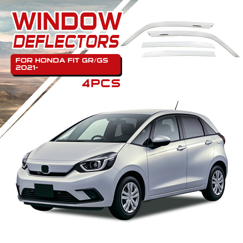Tenxinrui adecuado para Honda Fit Laifu salsa Modificación del coche lluvia de la ceja ventana protector de lluvia de platino protector de la lluvia Accesorios