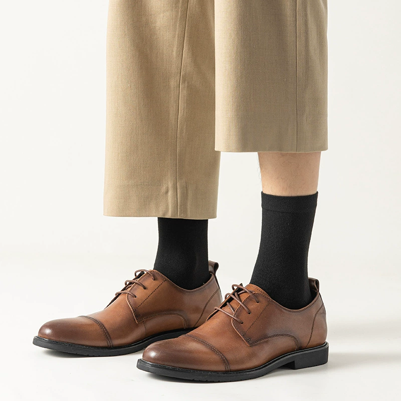 Antibacterial deodorized men's cotton demi-season knee socks, pack, mid-length, wholesale