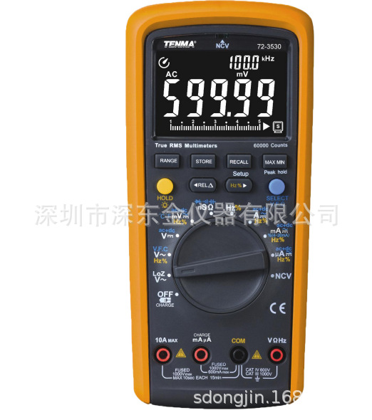 天马TENMA 72-3530 手持数字万用表, 真有效值, 4.75位