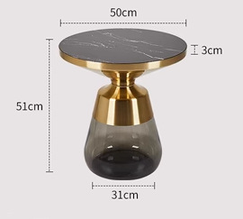 Champagne gold+smoke gray+black pattern glass board (trumpet)