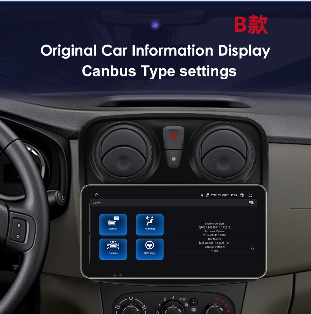 Suitable for 12-19 Renault Logan/Dacia Central Control Large Screen Android Large Screen Reversing Image Navigation Gps