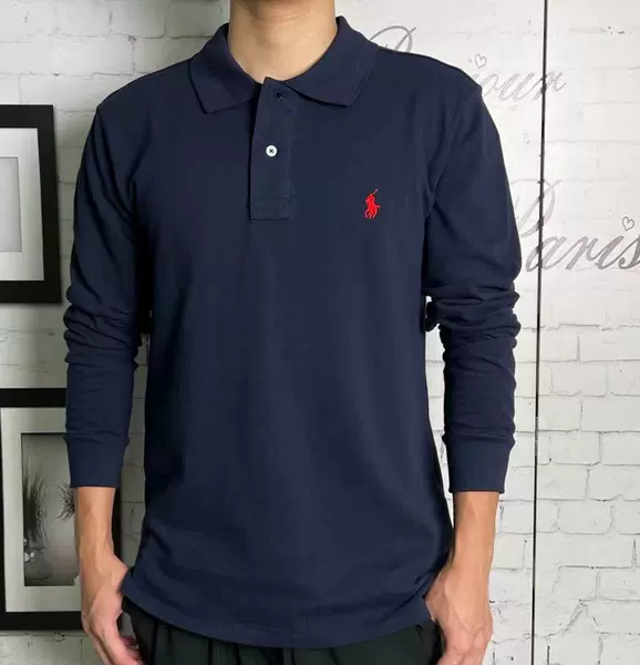 Royal blue-red label [long sleeves]