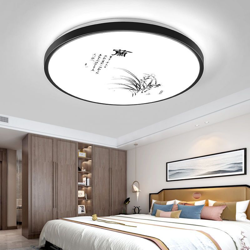 新中式led吸顶灯圆形卧室灯现代简约客厅灯房间走廊阳台过道灯具