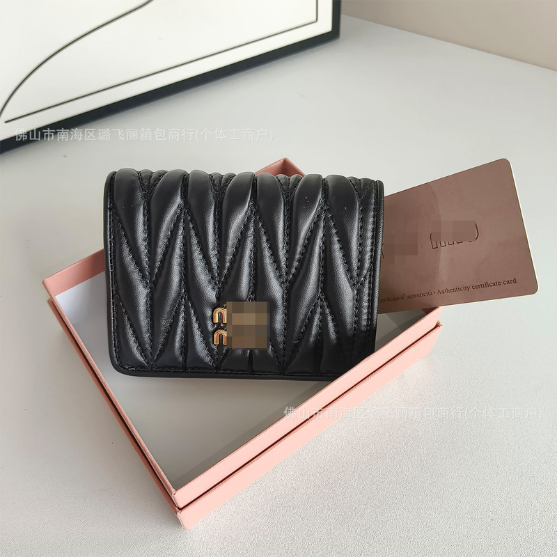 オリジナル既製品 Miaojia プリーツ財布レディースマカロンカラースイートガールジッパー小銭入れ大容量|undefined