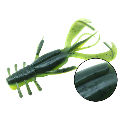 Yikun Luya's new two-color shrimp upside down fishing Texas fishing group root fishing multi-bearded soft worm lead head hook black pit fake bait cross-border
