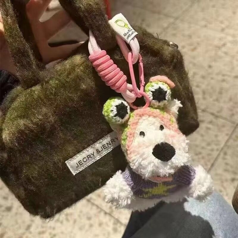 Cute ice cream doodle puppy plush pendant, West Highland bag pendant, bag decoration, gift for best friends, car decoration