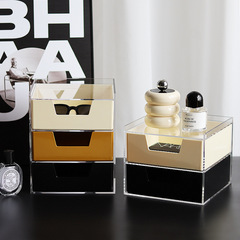 Acrylic Colored Drawer-Type Makeup Dustproof Office Desk Stationery Organizer Multiple Layer Acrylic Storage Box