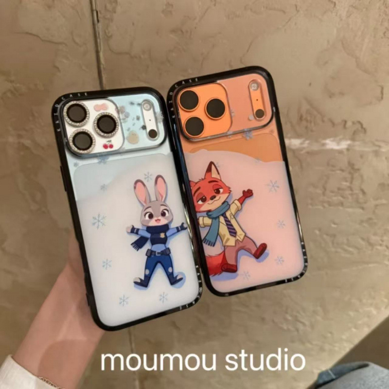 Cute Cartoon Rabbit Fox Snowflake Transparent Anti-Fall Suitable for Apple 17Promax Mobile Phone Case 16 Protective Cover