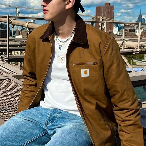Carhartt Detroit J01 Jacket Heavy Canvas Pure Cotton Workwear Vintage Turn-down Collar Felt Jacket Cotton Coat Carhartt Detroit J01 Jacket Heavy Canvas Pure Cotton Workwear Vintage Turn-down Collar Felt Jacket Cotton Coat