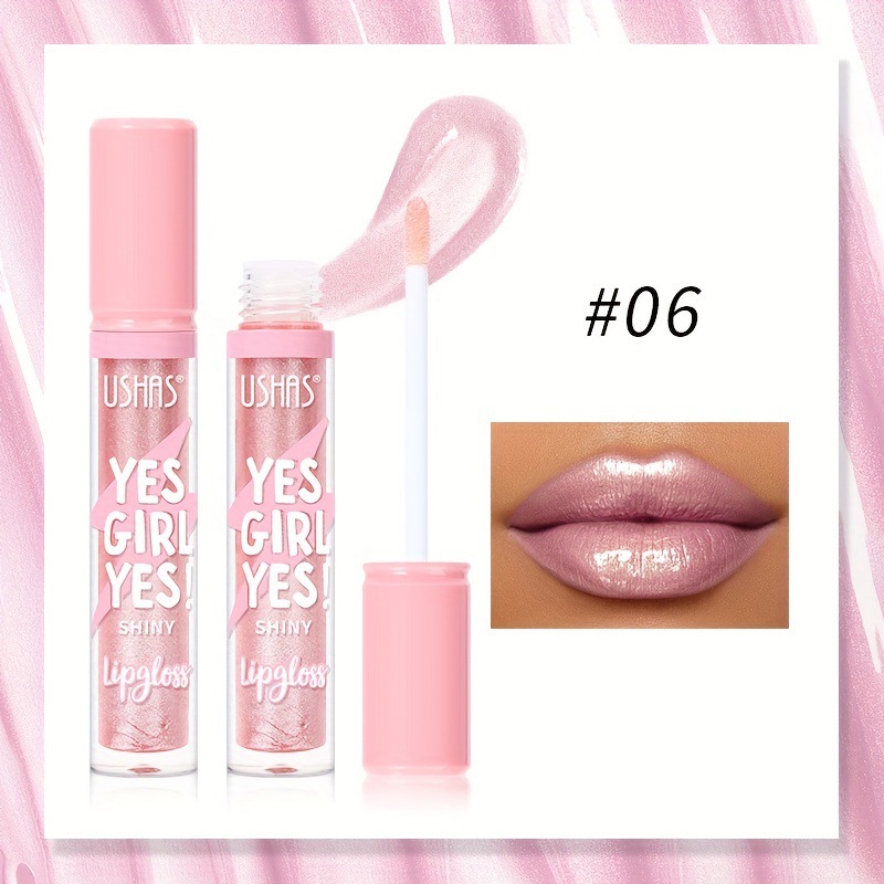 USHAS European and American Cross-border spot brillo de labios hidratante e hidratante esmalte de labios impermeable no se desvanece, no se pega a la taza de lápiz labial LG2506
