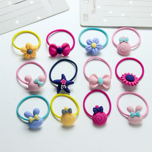 Children's flower rubber band for toddlers does not hurt hair. Baby hair band is elastic and good for tying hair. Girls' small hair tie.