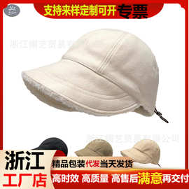秋冬露丝同款帽子网红百搭保暖加绒盆帽双面可戴韩版显脸小马术帽