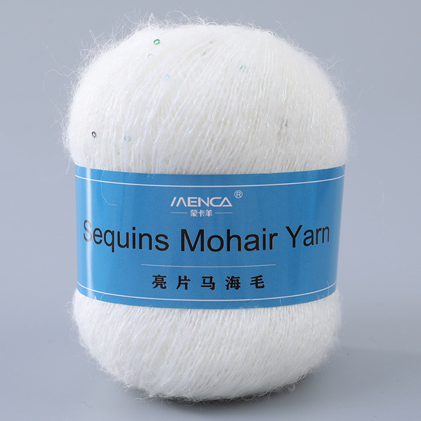 Beaded mohair yarn