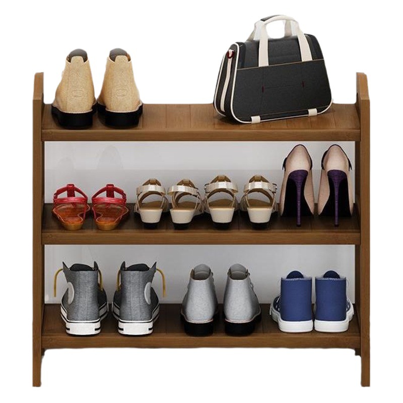 Multi-capa puerta Zapatero simple bambú oscuro almacenamiento estante económico hogar zapato gabinete almacenamiento rack gran capacidad zapato rack