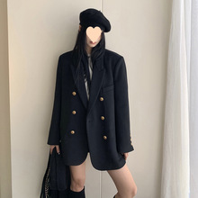 西装毛呢外套女2024秋冬新款韩版气质复古百搭小个子加厚呢子大衣