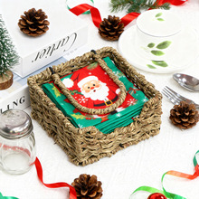 定制编织餐巾架方形餐巾布收纳架酒店西餐厅咖啡厅餐桌藤编餐巾架