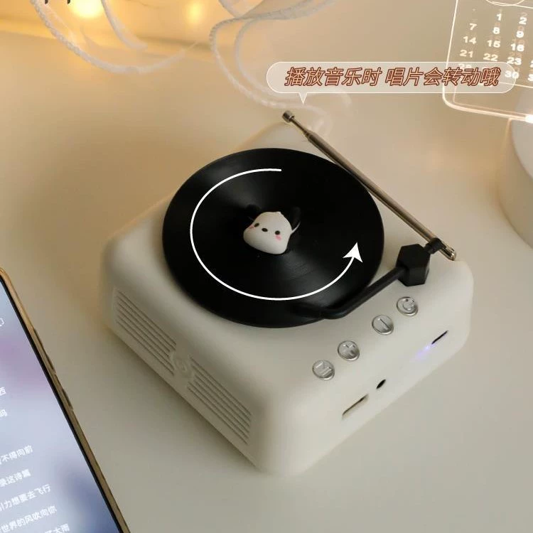 Ретро Bluetooth-динамик, мини-виниловый проигрыватель, подарок на день рождения для подруги, подарочные украшения, портативный маленький динамик