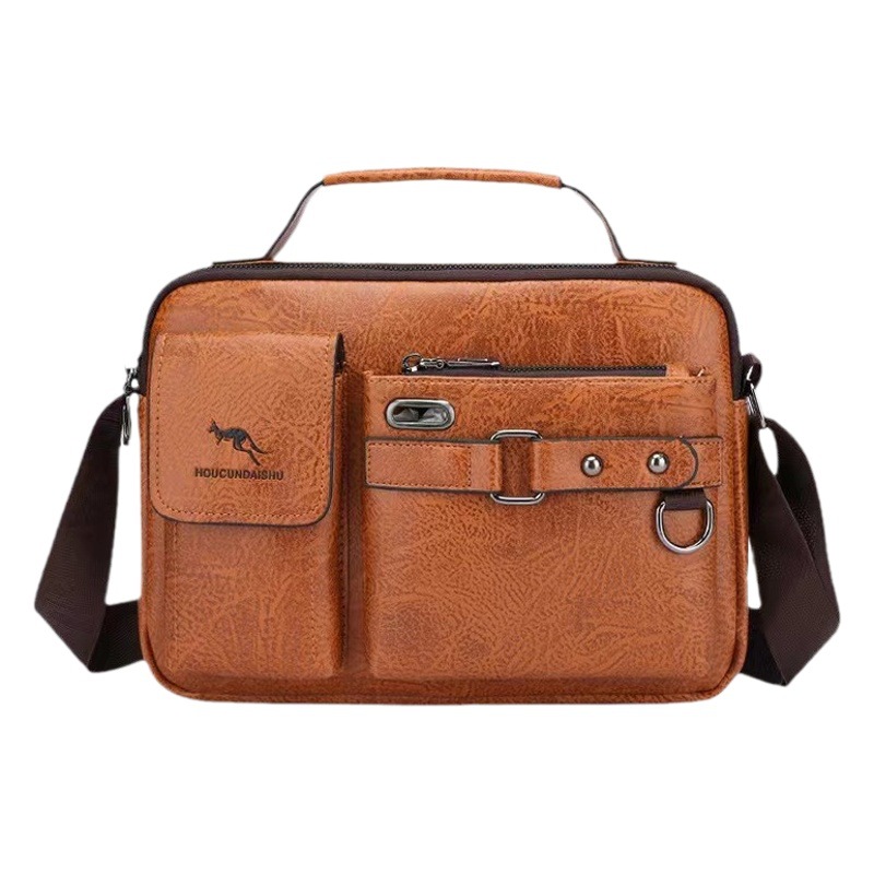 Bolso de hombro al por mayor bolso de mensajero de los hombres bolso de negocios de los hombres bolso de cuero suave bolso cruzado casual bolsa colgante de gran capacidad