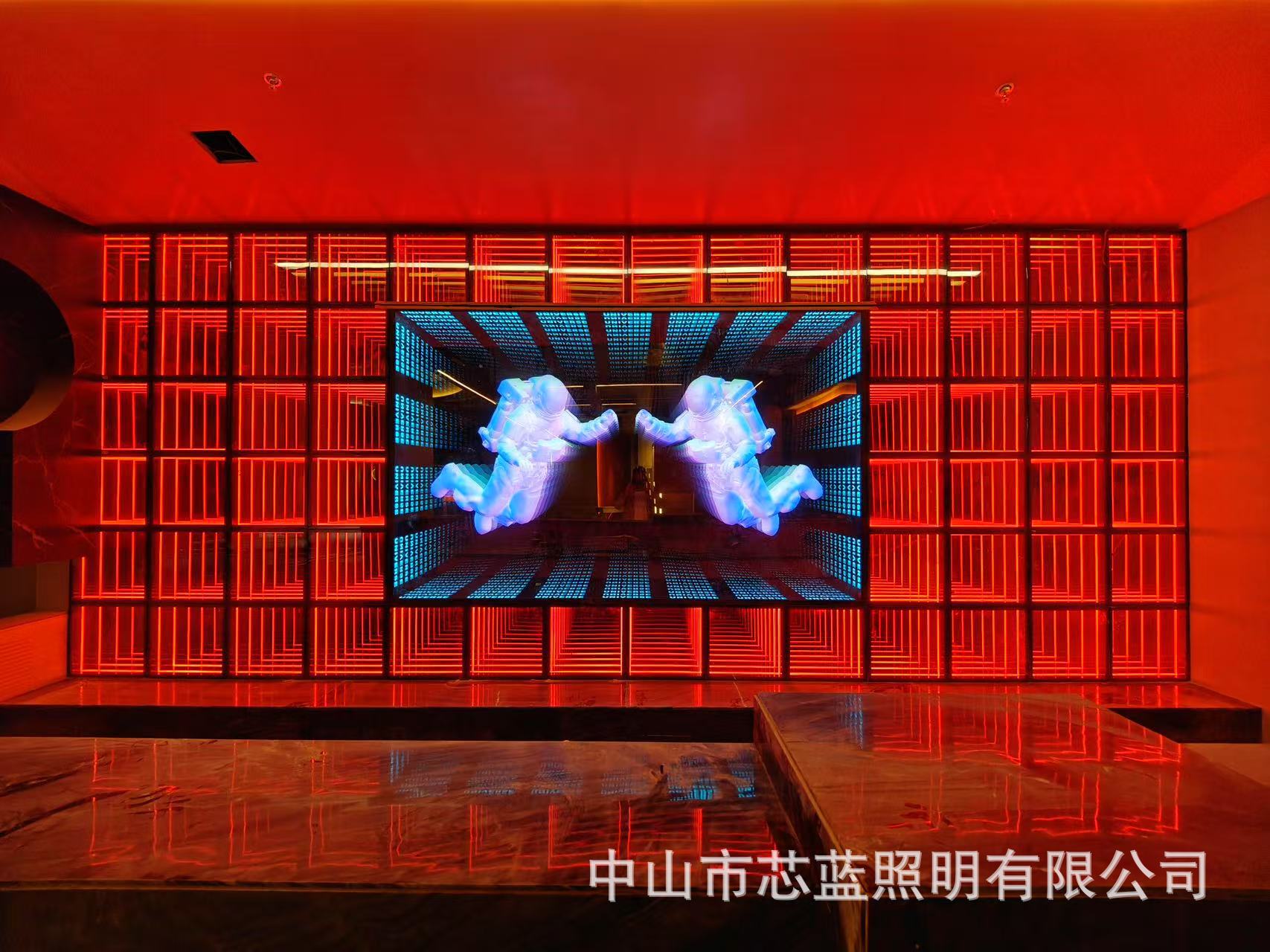 Abismo lazanospejo LED de fondo de puerta de red lámpara de cartel caja de neón al aire libre estereoscópico cartel publicitario de carácter luminoso