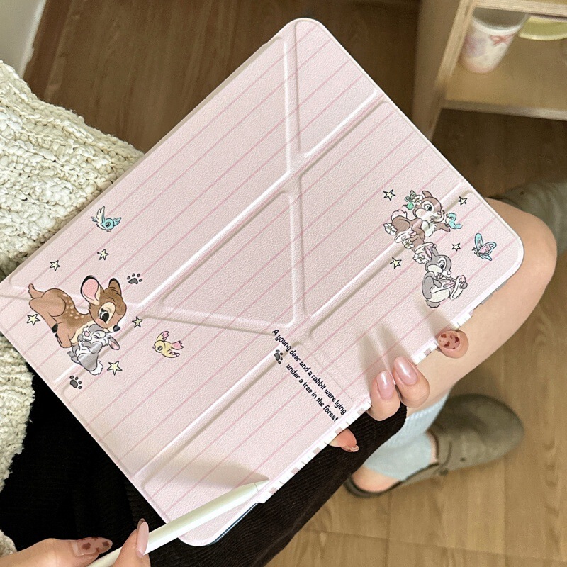 Pink Deer Star Rabbit 3+Y Buckle Suitable for Ipad10 Tablet 10.9inch Protective Case with Pen Slot Air11