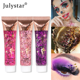 Cross-border makeup body sequins gel mermaid scales eye shadow face lip colorful polarized stage makeup eye shadow