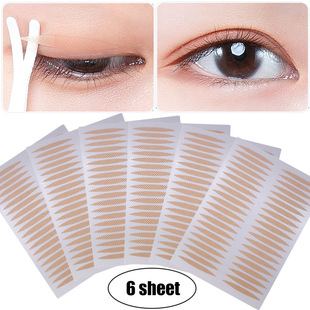 6 Sheets Invisible Eyelid Stickers Lace Mesh Eye Lift Strips