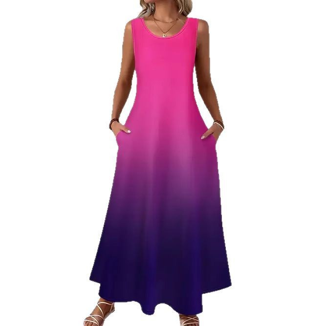 Women's Butterfly Pattern 3D Digital Bohemian Style Printed Party Elegant Long Dress 2025 Cross-Border_ecoleips.com
