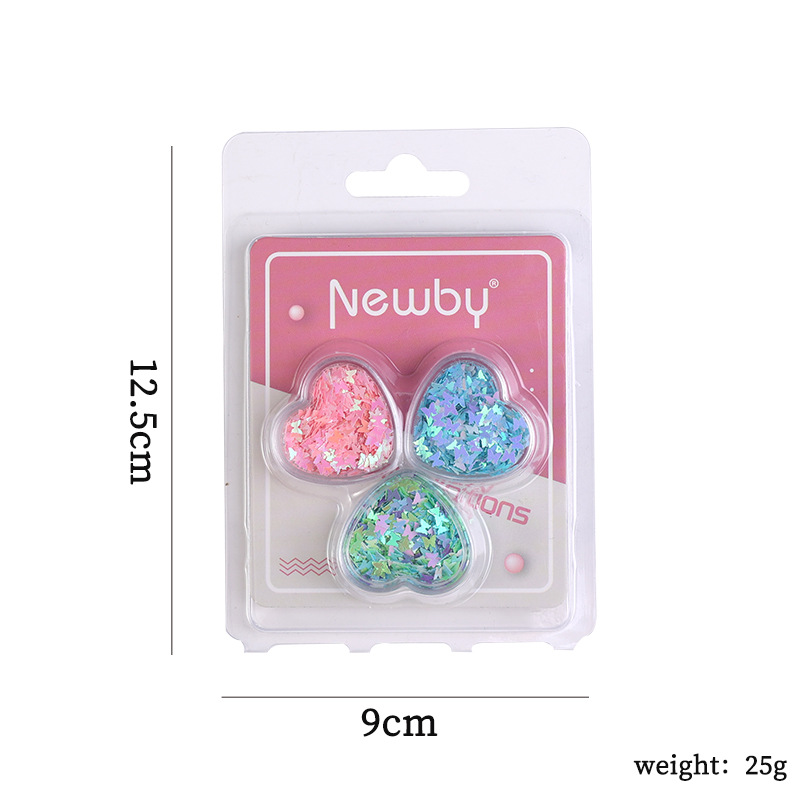 Arte de uñas Aurora mariposa lentejuelas irregulares láser corazón lentejuelas brillo de uñas color mágico accesorios de joyería en caja