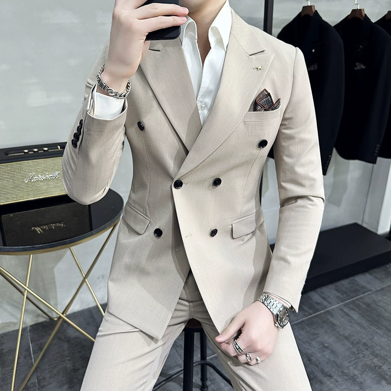 Комплект, классический пиджак костюма, slim fit