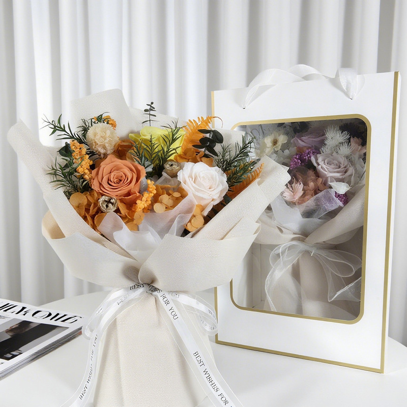 永生花束干花玫瑰花束情人节圣诞节生日礼物永生花红玫瑰|undefined