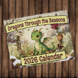 �羳�՚v2026 Cottagecore Dragon Monthly Calendar��@�L���v