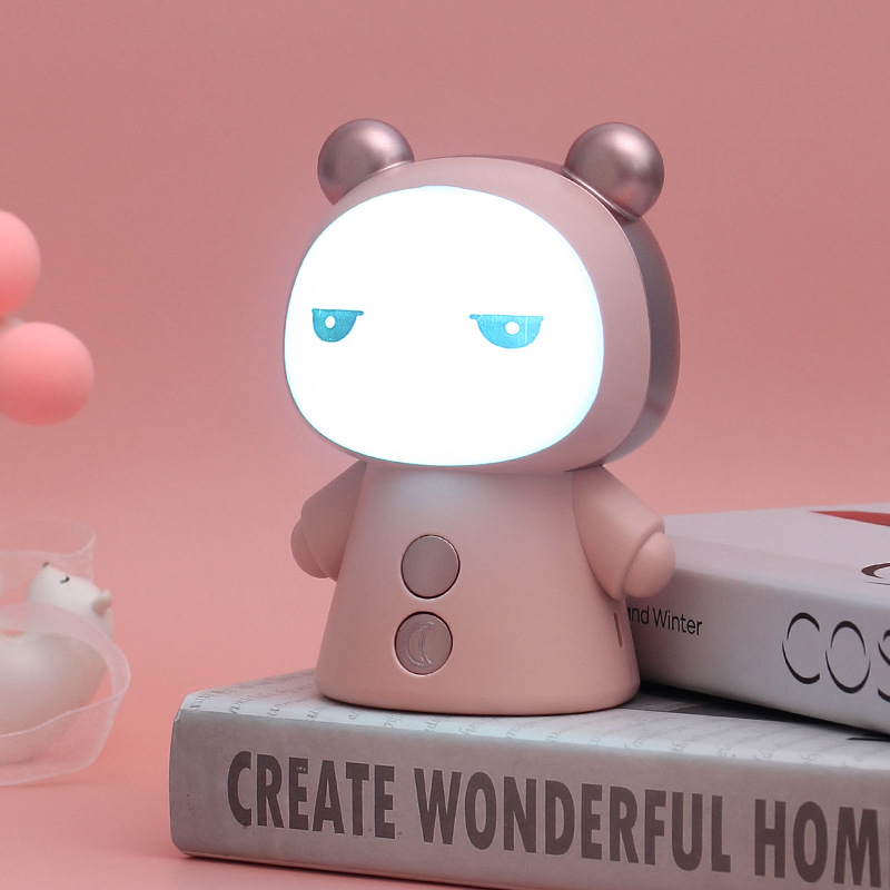 Transfronterizo de la exportación USB lámpara de mesa de dibujos animados LED recargable aprendizaje protección ocular lámpara de mesa estudiante dormitorio lectura lámpara de noche Luz