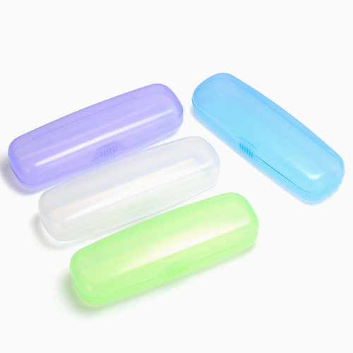 Plastic colorful glasses case, simple and portable, for nearsighted and farsighted glasses, refreshing semi-transparent glasses accessory storage box
