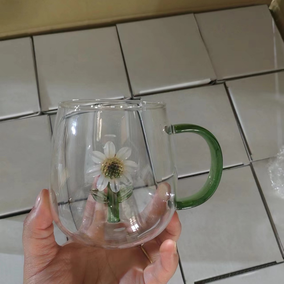 Vaso de vidrio para animales Taza de animales tridimensional de dibujos animados con borosilicato al por mayor nuevo vaso de alto valor con mango